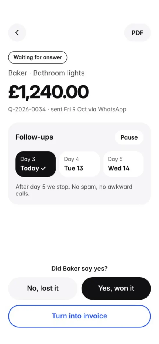 QuoteBefore — follow-ups without spam